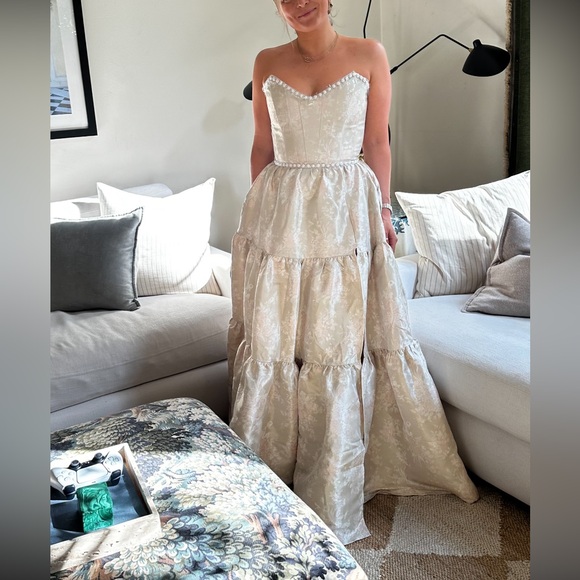 V. Chapman Vivian Dress in Taupe Windsor ! Size 8 - Picture 3 of 6